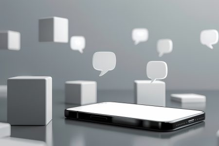 realistic-phone-studio-social-media-concept